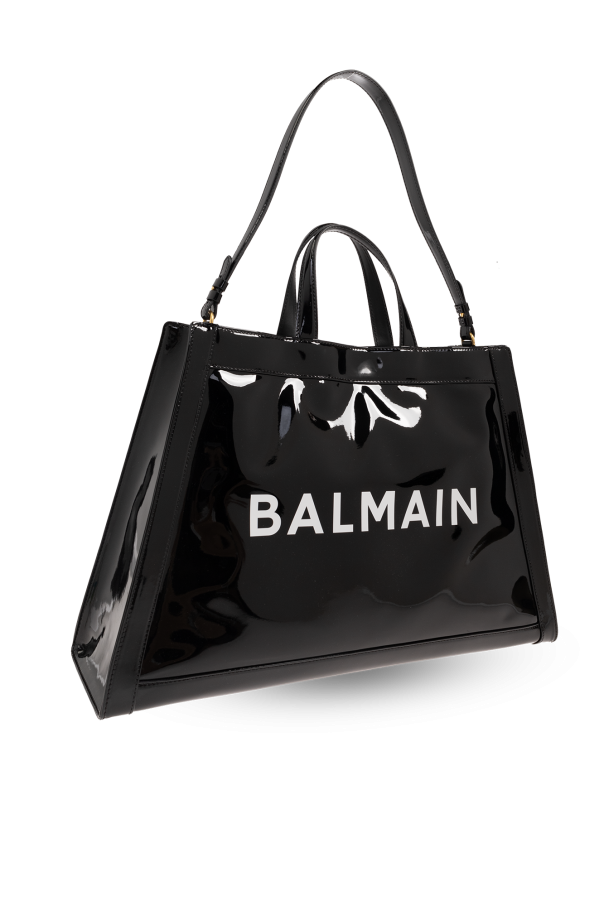 【関税&送料込み】Balmain Black Leather Shopping Bag With 4.png